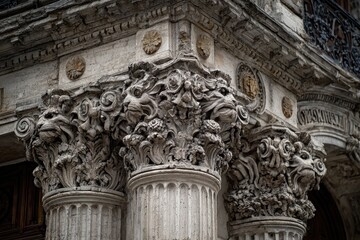 Ornate stone pillars with intricate carvings