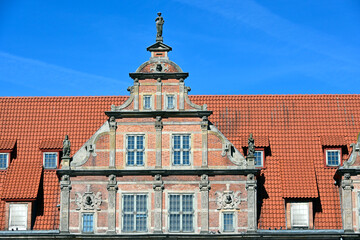 Green Gate in Gdansk, one of the city's most notable tourist attractions, situated between Long Market and the River Motlawa. Green gate facade details