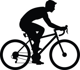 Obraz premium Cyclist in silhouette bicycle black