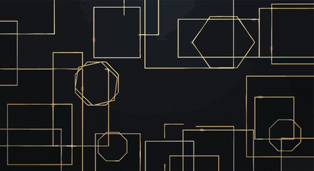 Elegant gold geometric lines on dark backdrop create a sophisticated modern design