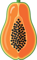 Vector vector art of whole rambutan and a half rambutan transparent background