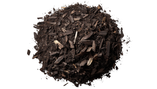 Dark brown wood chips