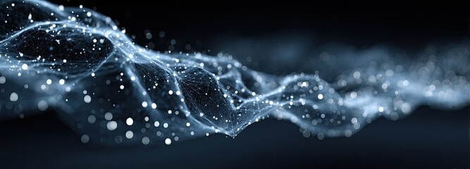 Abstract digital waves of light particles