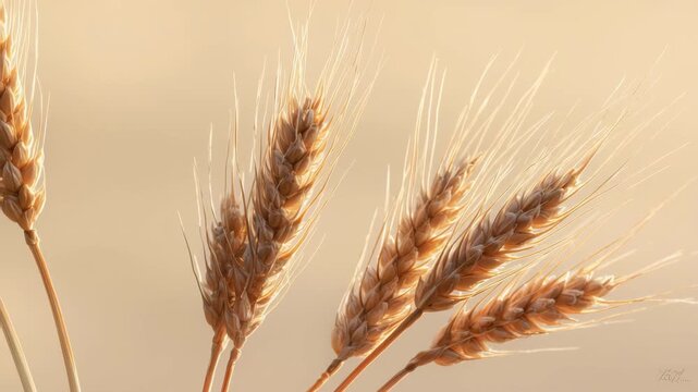 温かい光で描く小麦穂の落ち着いた静物写真