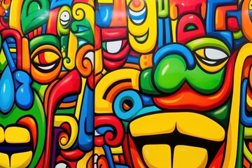 Fototapeta premium Cat backgrounds graffiti painting.