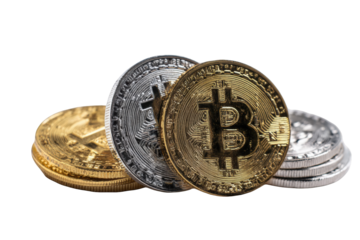 Close-up of various crypto coins (1)