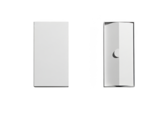 Two rectangular metal objects isolated on transparent background