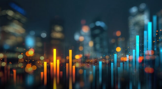Abstract cityscape with data visualization (1)