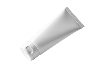 White cosmetic tube isolated on transparent background
