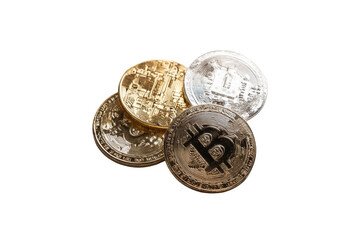 Close-up of multiple crypto coins (1)