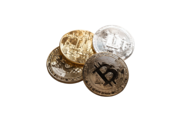 Close-up of multiple crypto coins (1)