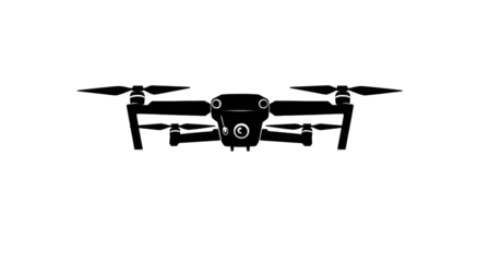 Black drone viewed from above
