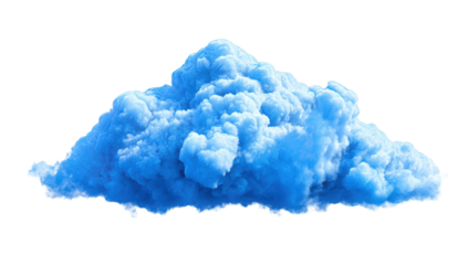 A vibrant, isolated blue cloud