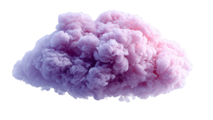 A fluffy, vibrant cloud of smoke in shades of pink and purple