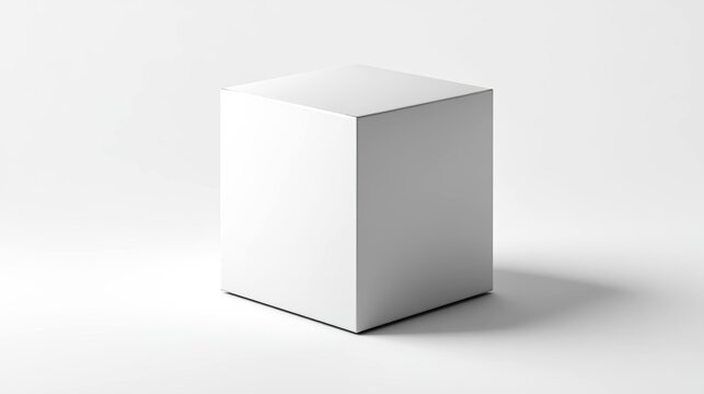 Blank white cube box mockup