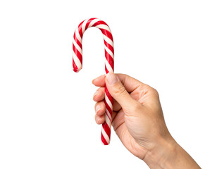 candy cane in hand