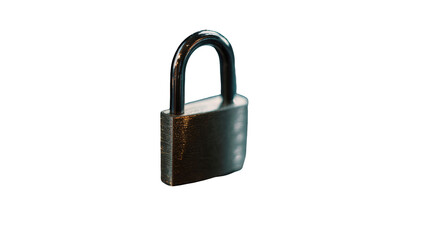 Fototapeta premium A metallic padlock against a black background