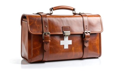 Vintage leather first aid kit