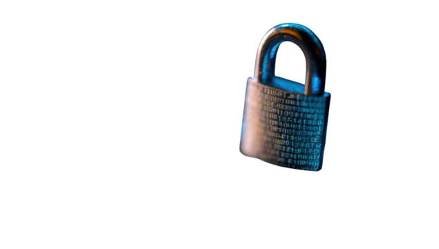 Close-up of a metallic padlock against a dark background