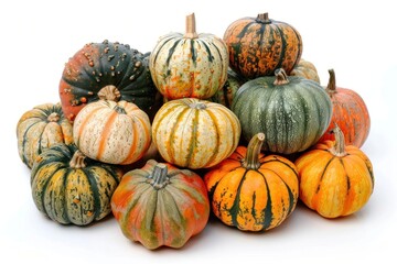 Stack of pumpkins vegetable produce squash.