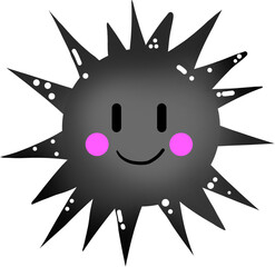 갈색 성게알 일러스트 그래픽요소