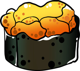 성게 초밥 일러스트 그래픽요소