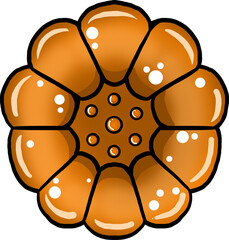 한국 과자 약과 일러스트 그래픽요소