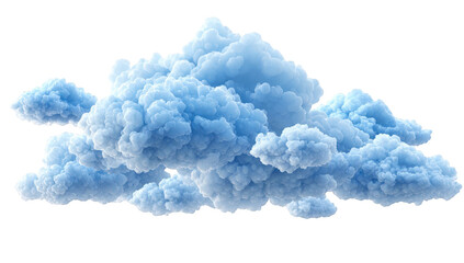 A large, fluffy blue cloud