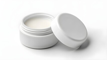 Tiny Lip Balm Mini Pot Mockup with Blank Open Container on Clean Surface – Minimalist Cosmetic Packaging for Beauty, Skincare, Branding, and Product Design Showcase