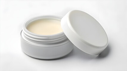 Tiny Lip Balm Mini Pot Mockup with Blank Open Container on Clean Surface – Minimalist Cosmetic Packaging for Beauty, Skincare, Branding, and Product Design Showcase