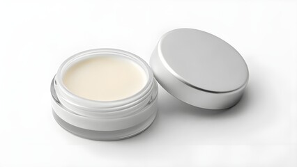 Tiny Lip Balm Mini Pot Mockup with Blank Open Container on Clean Surface – Minimalist Cosmetic Packaging for Beauty, Skincare, Branding, and Product Design Showcase