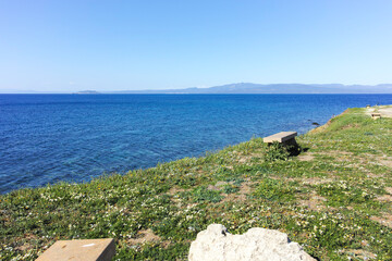 Kassandra coastline near near village of Xina, Chalkidiki, Greece