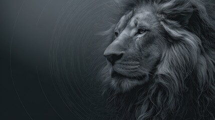 Powerful Lion Logo Design With Abstract Line Art and Gradient Tones