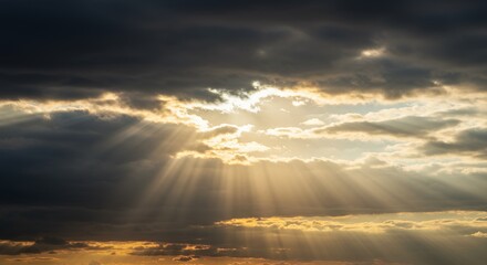 Dramatic clouds sunset sky image