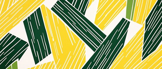 Maze-like Yellow and Green Abstract Pattern for Creative Projects