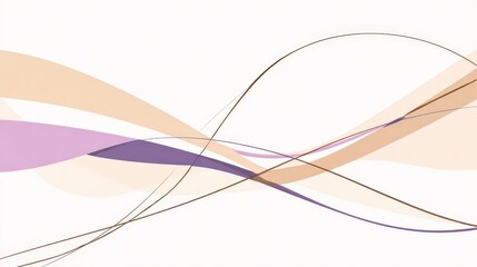 Beige and Purple Minimalist Thin String Illustration