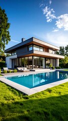 Modern house with pool and landscaping (1)
