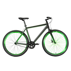 Obraz premium Green Energy Bicycle with neon green rims positioned prominently.