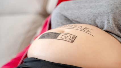 Creative baby bump with progress bar illustration