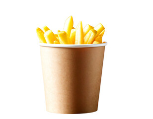 french fries on a white background
