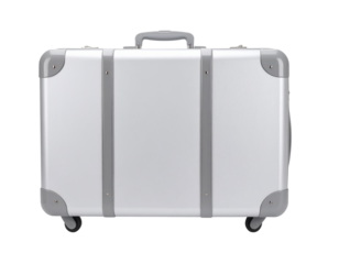 metal suitcase isolated on white