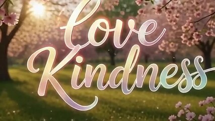 Moving text animation Love Kindness perfect for Random Acts of Kindness Day promotions - Powered by Adobe
