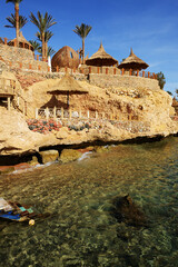 Beach at the luxury hotel, Sharm el Sheikh, Egypt