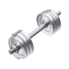 Fototapeta premium Heavy metal gym equipment, a black dumbbell, is isolated on a white background for a fitness and strength training workout