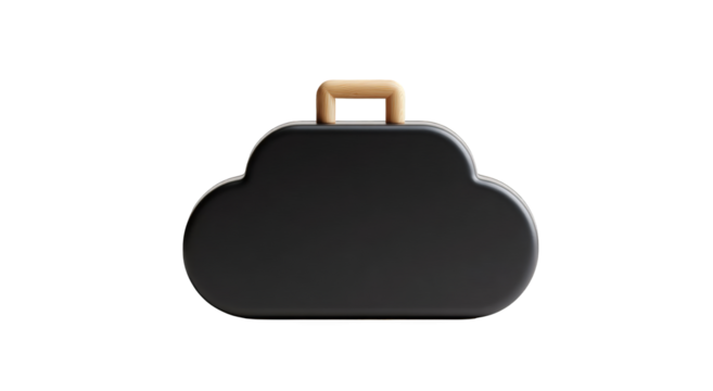3D rendered black cloud-shaped tool box