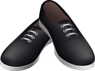 black leather shoes