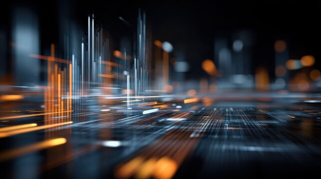 Luminous digital streams racing through metallic server racks, representing high speed data processing in advanced technological infrastructure - Powered by Adobe