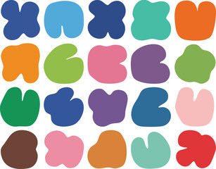 Vibrant colorful blobs create playful abstract pattern for modern design