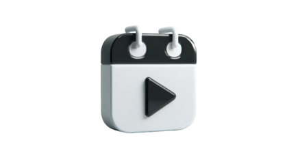 3D calendar icon with play button (4)
