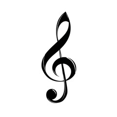 Obraz premium Elegant treble clef symbol representing music and melody